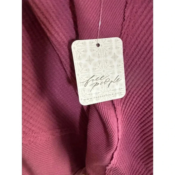 Free People Santa Clara Thermal Waffle Knit Small NEW with tags Mulberry - Picture 5 of 10